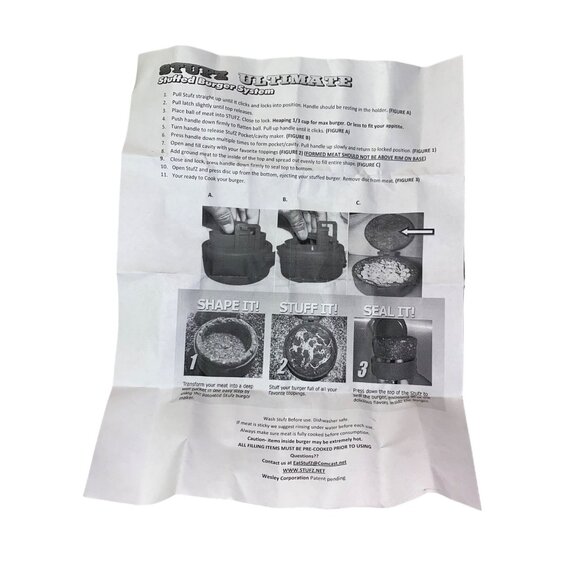 Stufz Ultimate Stuffed Burger System NEW Open Box - Picture 9 of 14